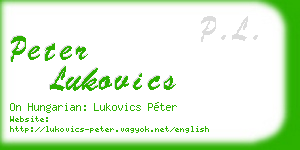 peter lukovics business card